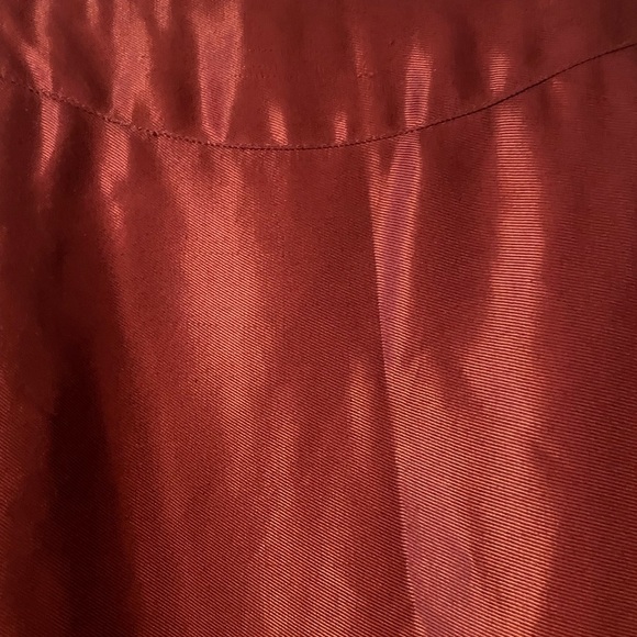 H&M A Line Burgundy Skirt Sequins Leaf Geometric Design Size 12 - Picture 7 of 10